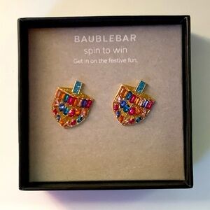 BaubleBar Crystal Dreidel Hanukkah Earrings New